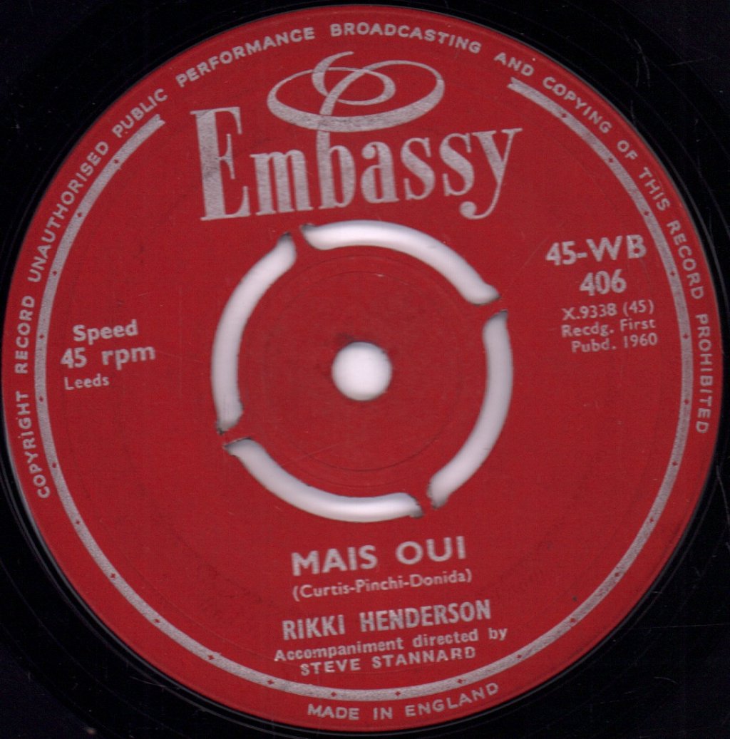 Rikki Henderson - Mais Oui/If She Should Come To You - 7 Inch