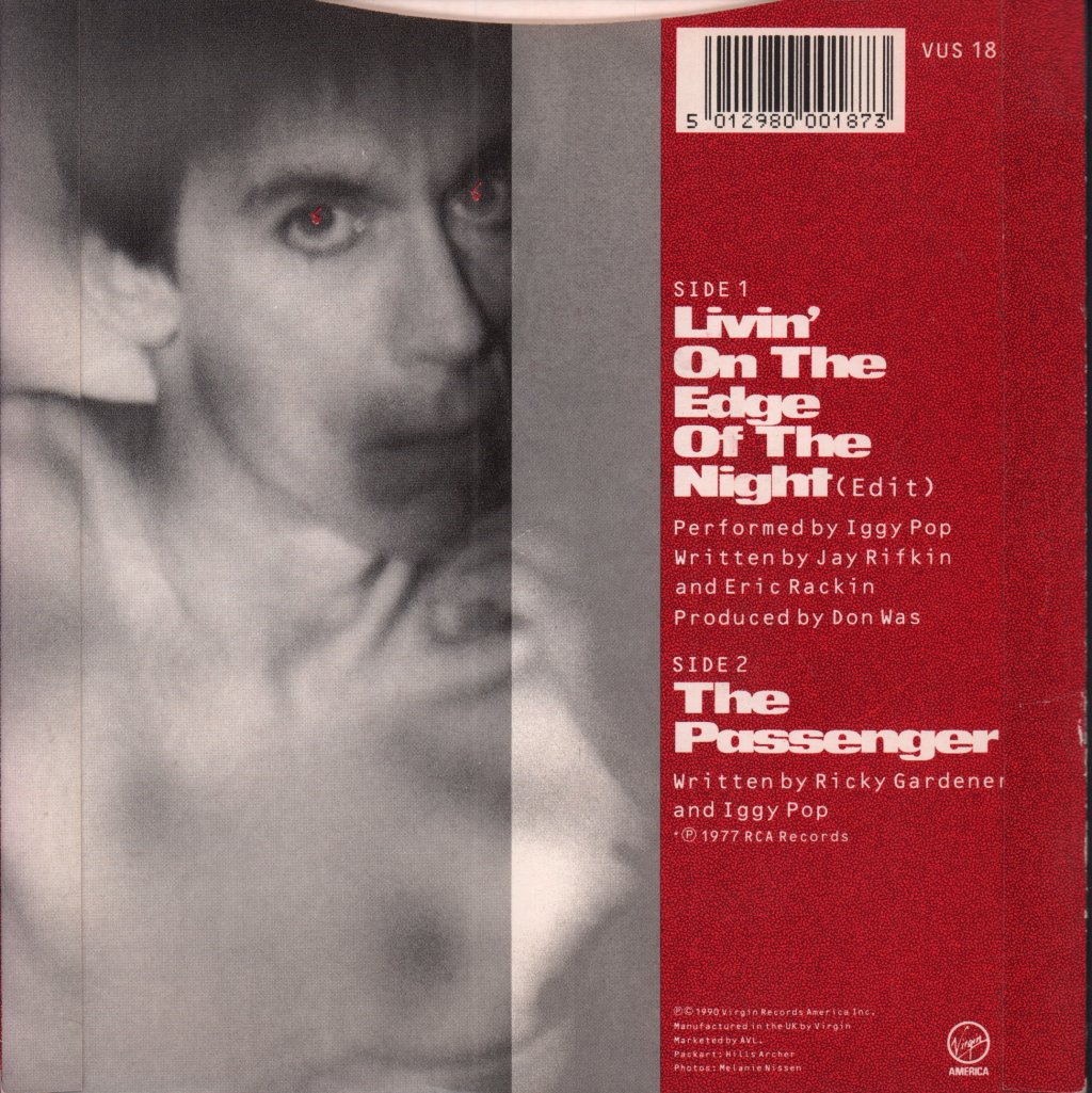Iggy Pop - Livin On The Edge Of The Night - 7 Inch