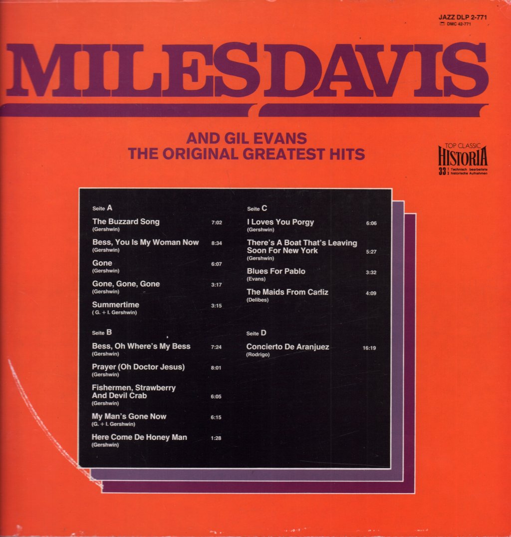 Miles Davis And Gil Evans - Original Greatest Hits - Double Lp