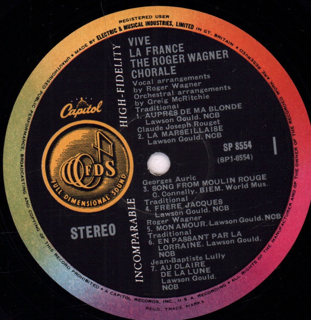 Roger Wagner Chorale - Vive Le France - Lp