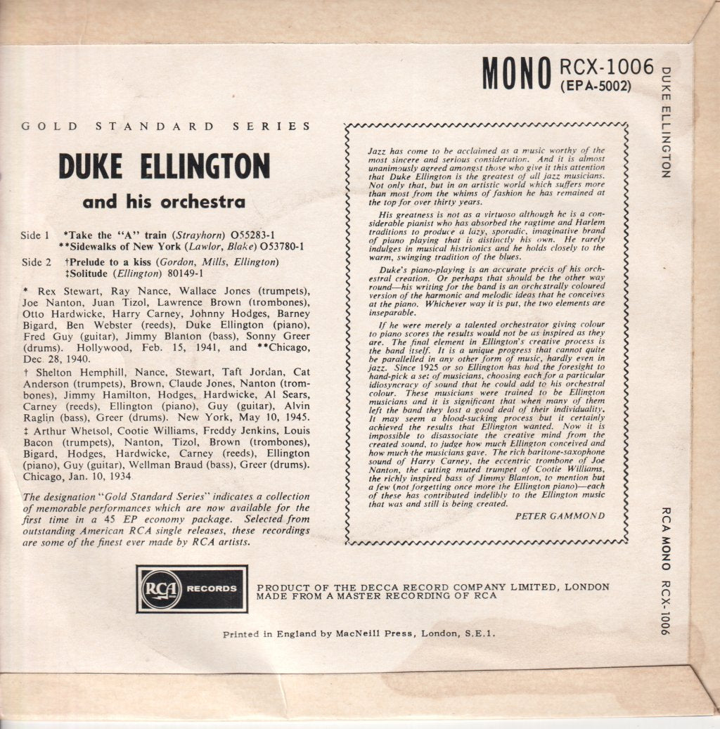 Duke Ellington - Take The "A" Train - 7 Inch