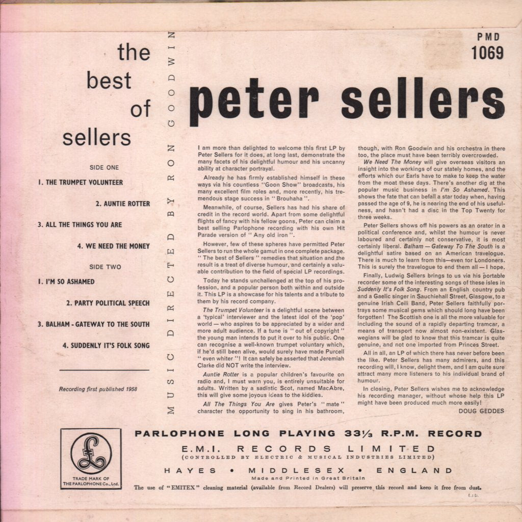 Peter Sellers - Best Of Sellers - 10 Inch