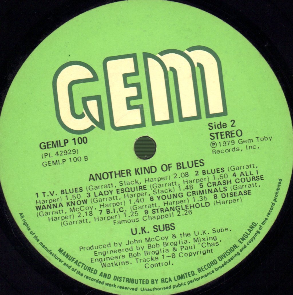 UK Subs - Another Kind Of Blues - Lp