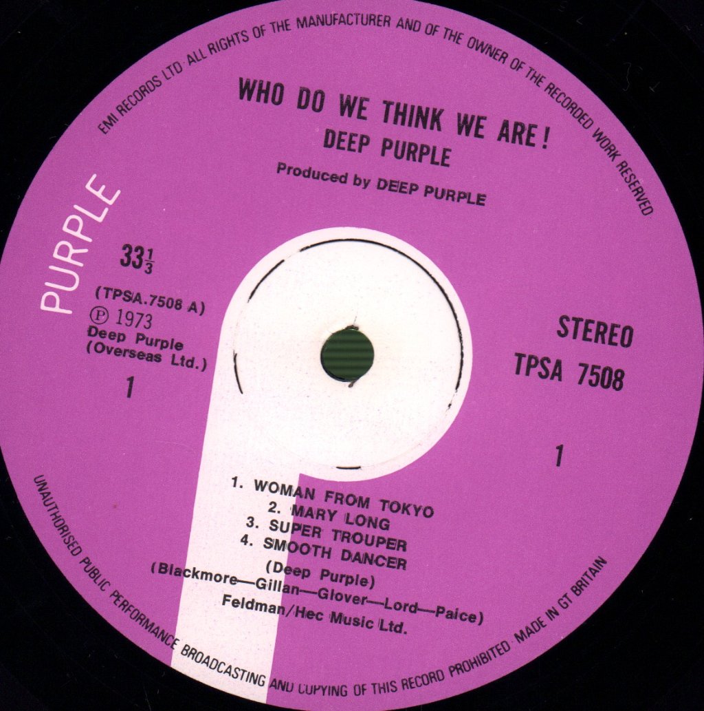Deep Purple - Who Do We Think We Are - Lp