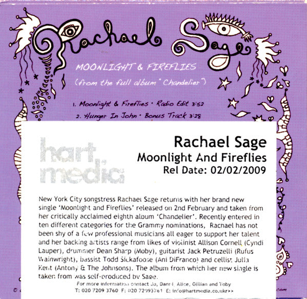 Rachael Sage - Moonlight & Fireflies - Cd