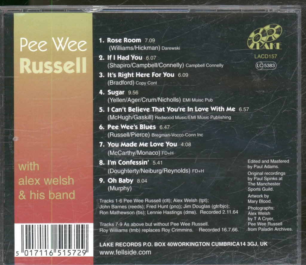 Pee Wee Russell - Pee Wee Russell With Alex Welsh & His Band - Cd