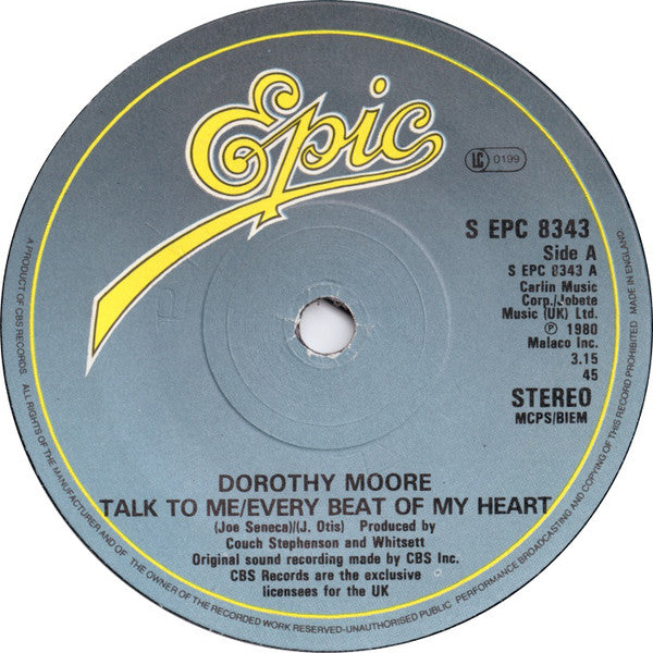 Dorothy Moore - Talk To Me / Every Beat Of My Heart - 7 Inch