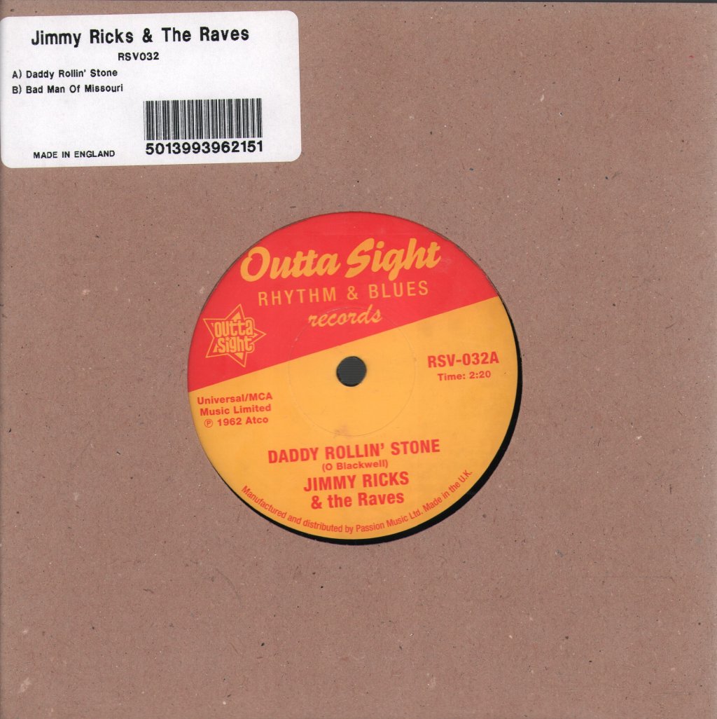 Jimmy Ricks And The Raves - Daddy Rollin Stone - 7 Inch