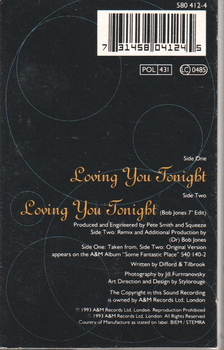 Squeeze - Loving You Tonight - Cassette