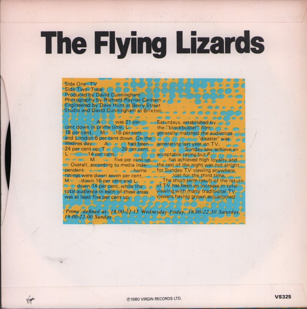 Flying Lizards - Tv - 7 Inch