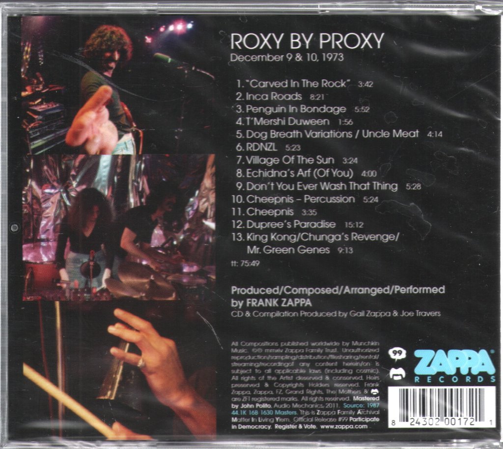 Zappa / Mothers - Roxy By Proxy - Cdr