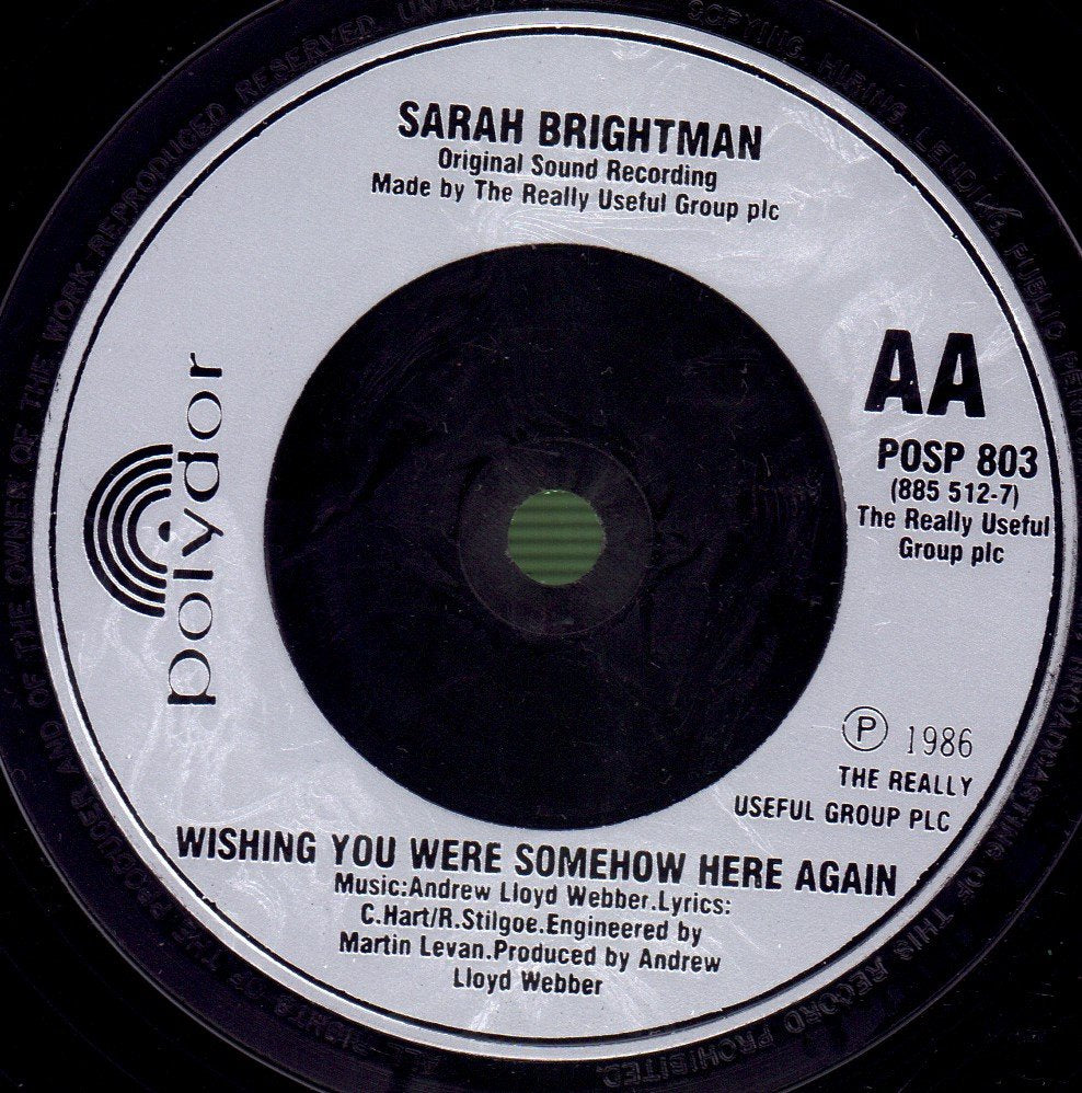 Michael Crawford/Sarah Brightman - Music Of The Night/Wishing You Were Somehow Here Again - 7 Inch