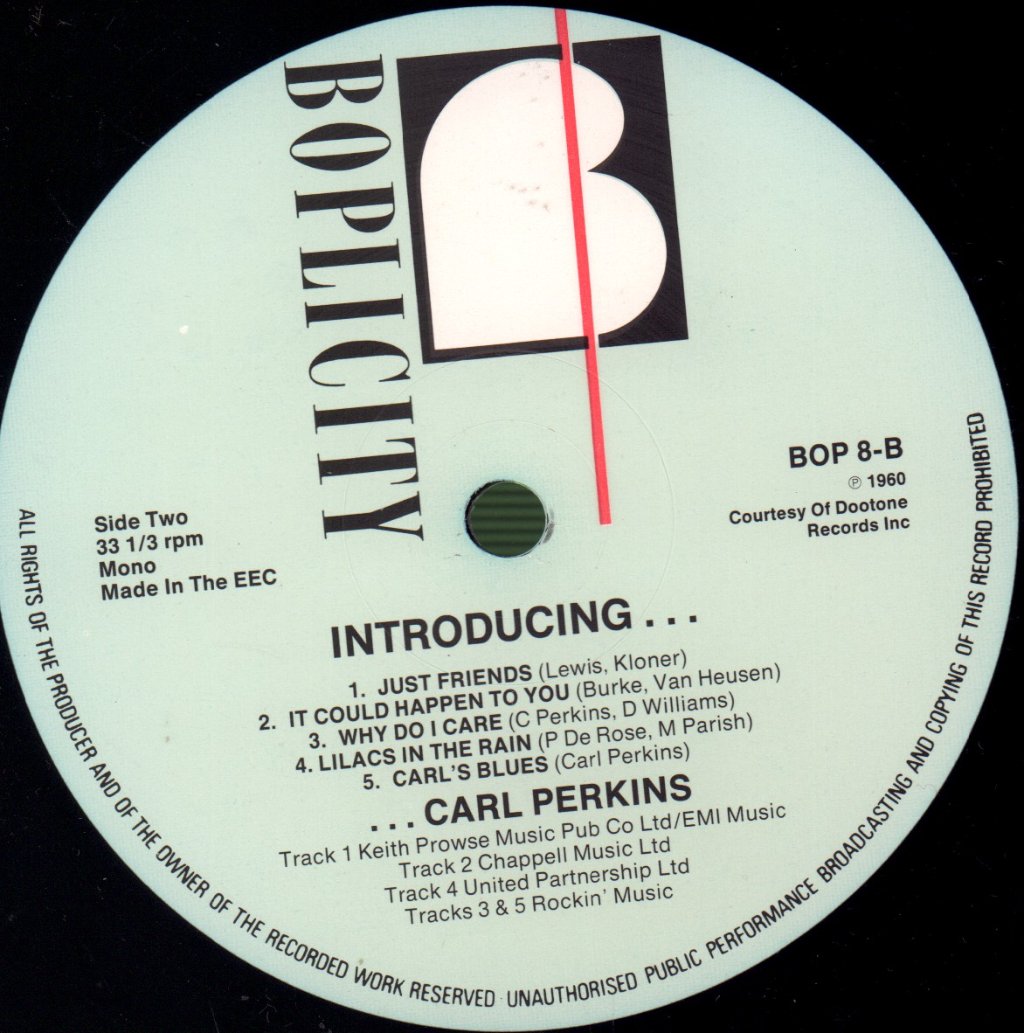 Carl Perkins (Jazz) - Introducing Carl Perkins - Lp
