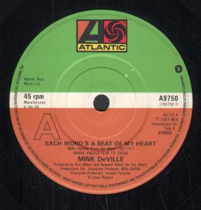 Mink DeVille - Each Word's A Beat Of My Heart - 7 Inch
