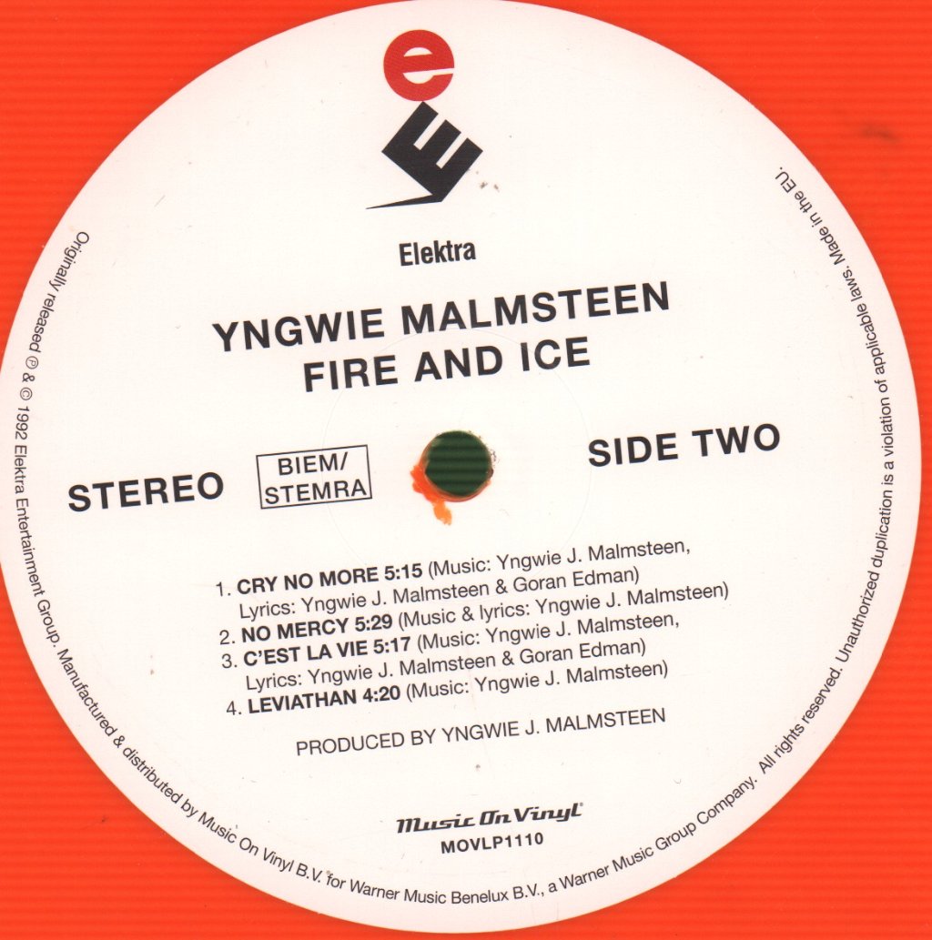 Yngwie Malmsteen - Fire And Ice - Double Lp