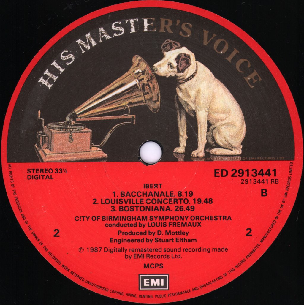 Louis Fremaux / City Of Birmingham Symphony Orchestra - Ibert - Divertissement / Symphonie Marine / Bacchanale - Lp