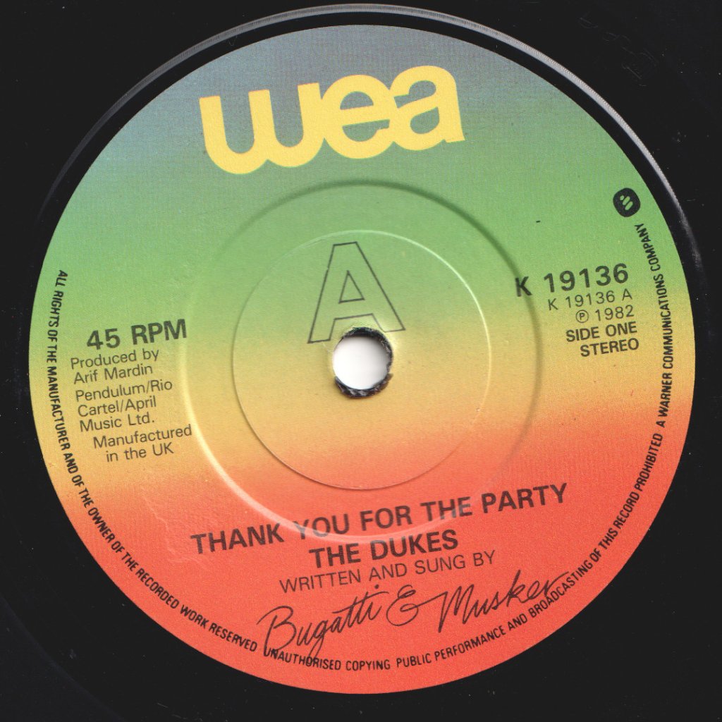 Dukes - Thank You For The Party - 7 Inch