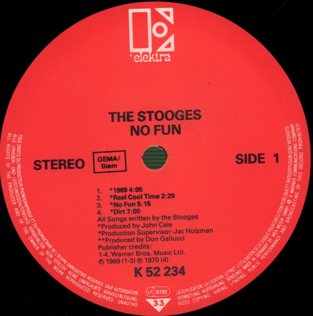 Stooges - No Fun - Lp