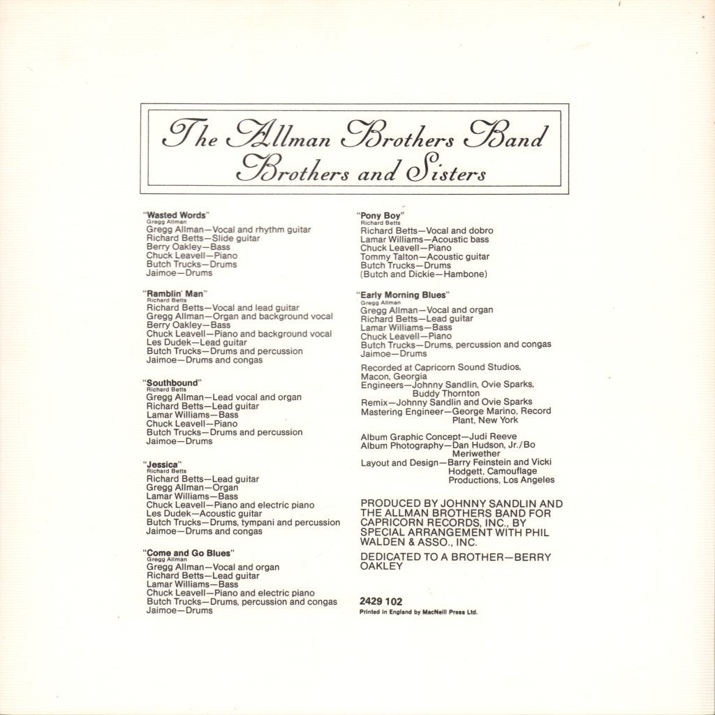 Allman Brothers Band - Brothers And Sisters - Lp