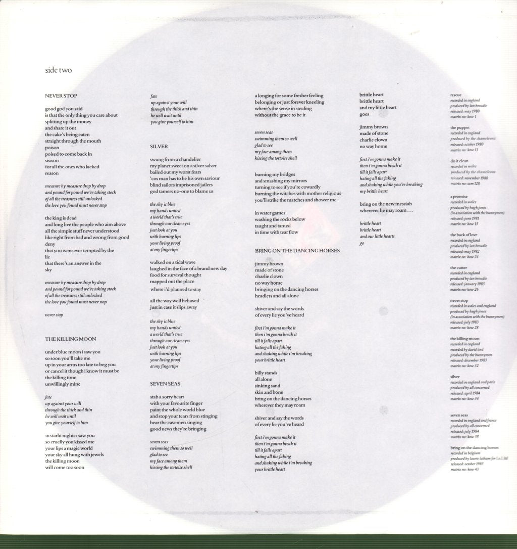 Echo & The Bunnymen - Songs To Learn And Sing - Lp