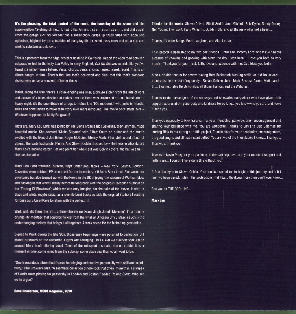 Mary Lou Lord - Got No Shadow - Lp