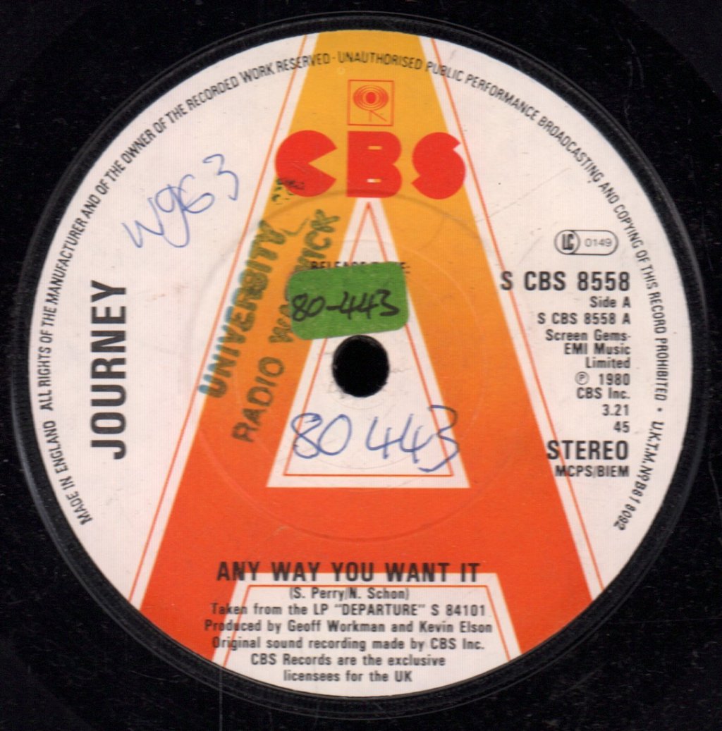Journey - Any Way You Want It - 7 Inch