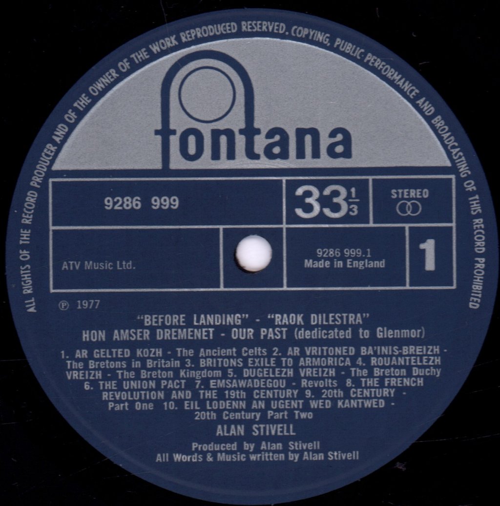 Alan Stivell - Before Landing - Lp