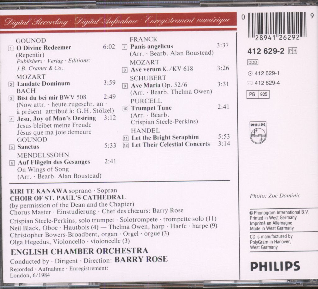 Kiri Te Kanawa, St. Paul's Cathedral Choir - Ave Maria - Cd