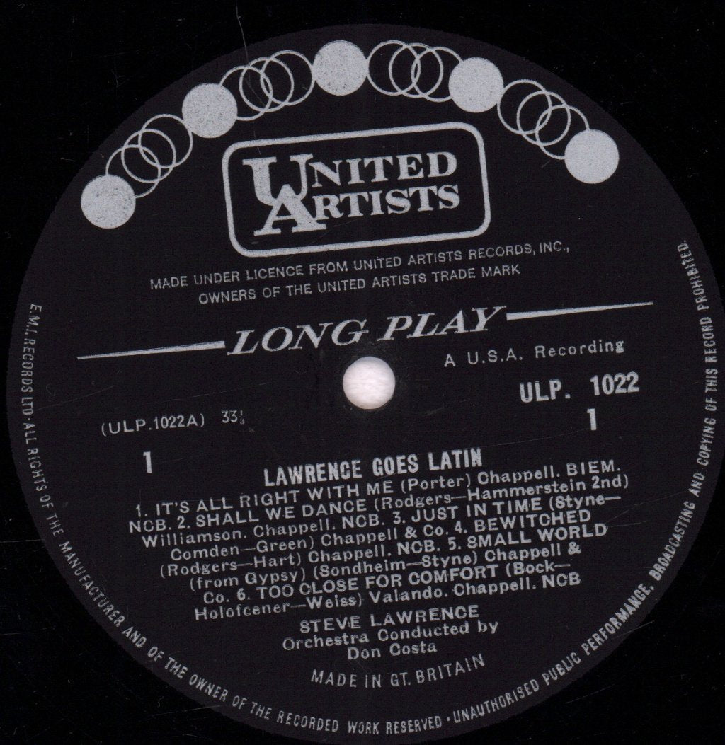 Steve Lawrence - Lawrence Goes Latin - Lp