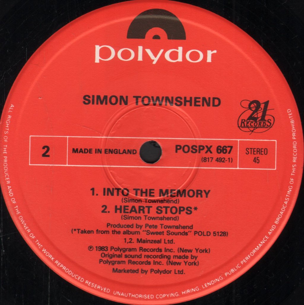 Simon Townshend - I'm The Answer - 12 Inch