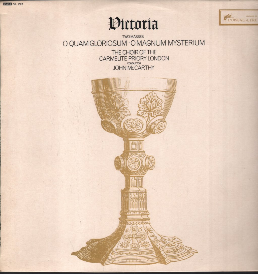 Choir Of The Carmelite Priory London / John McCarthy - Victoria - Two Masses - O Quam Gloriosum / O Magnum Mysterium - Lp
