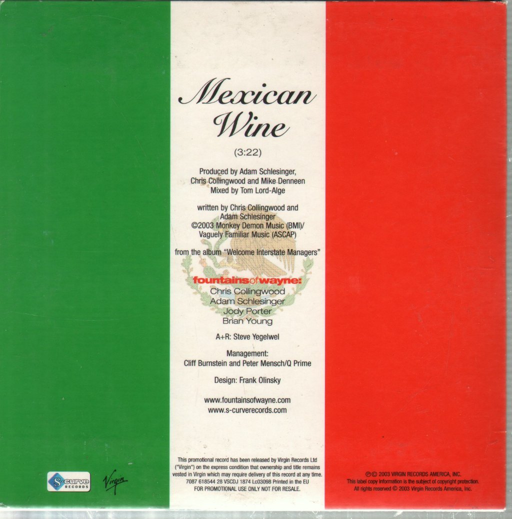 Fountains Of Wayne - Mexican Wine - Cd
