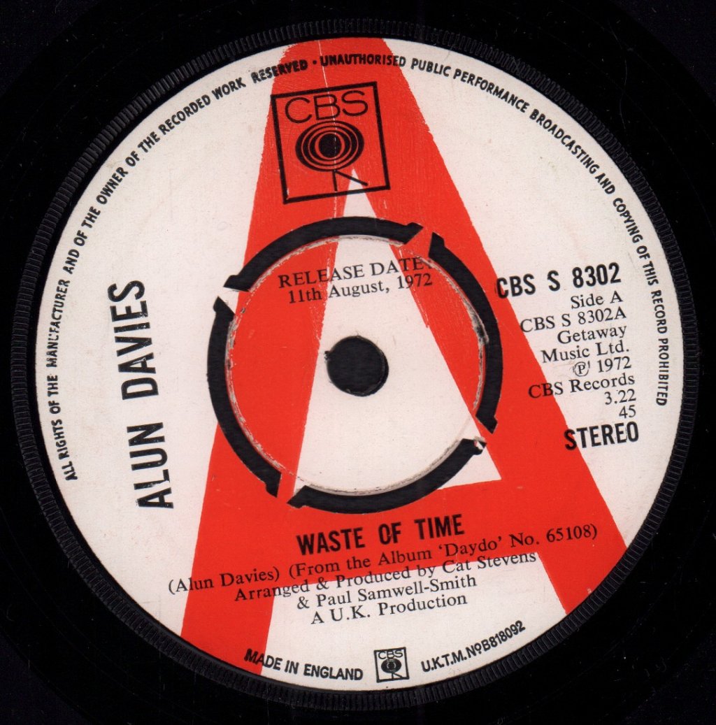 Alun Davies - Waste Of Time - 7 Inch