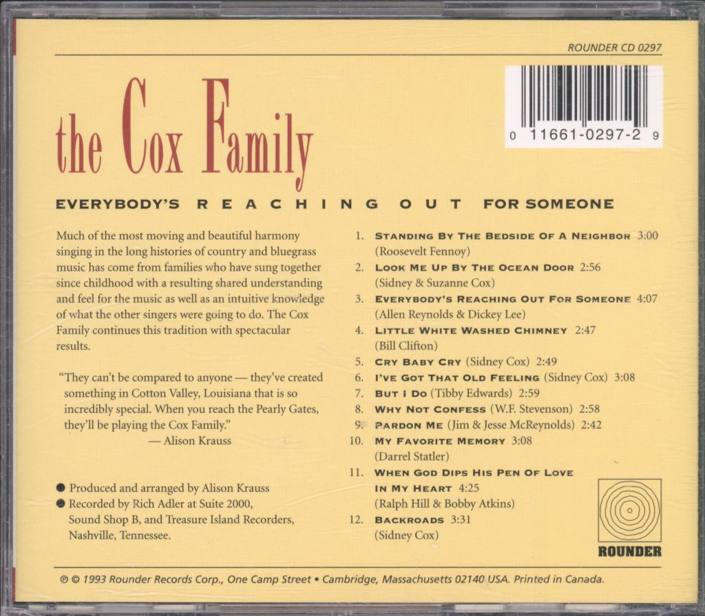 Cox Family - Everybody's Reaching Out For Someone - Cd