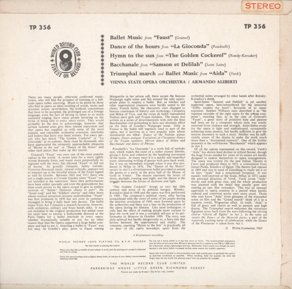 Gounod - Faust Ballet Music - Lp