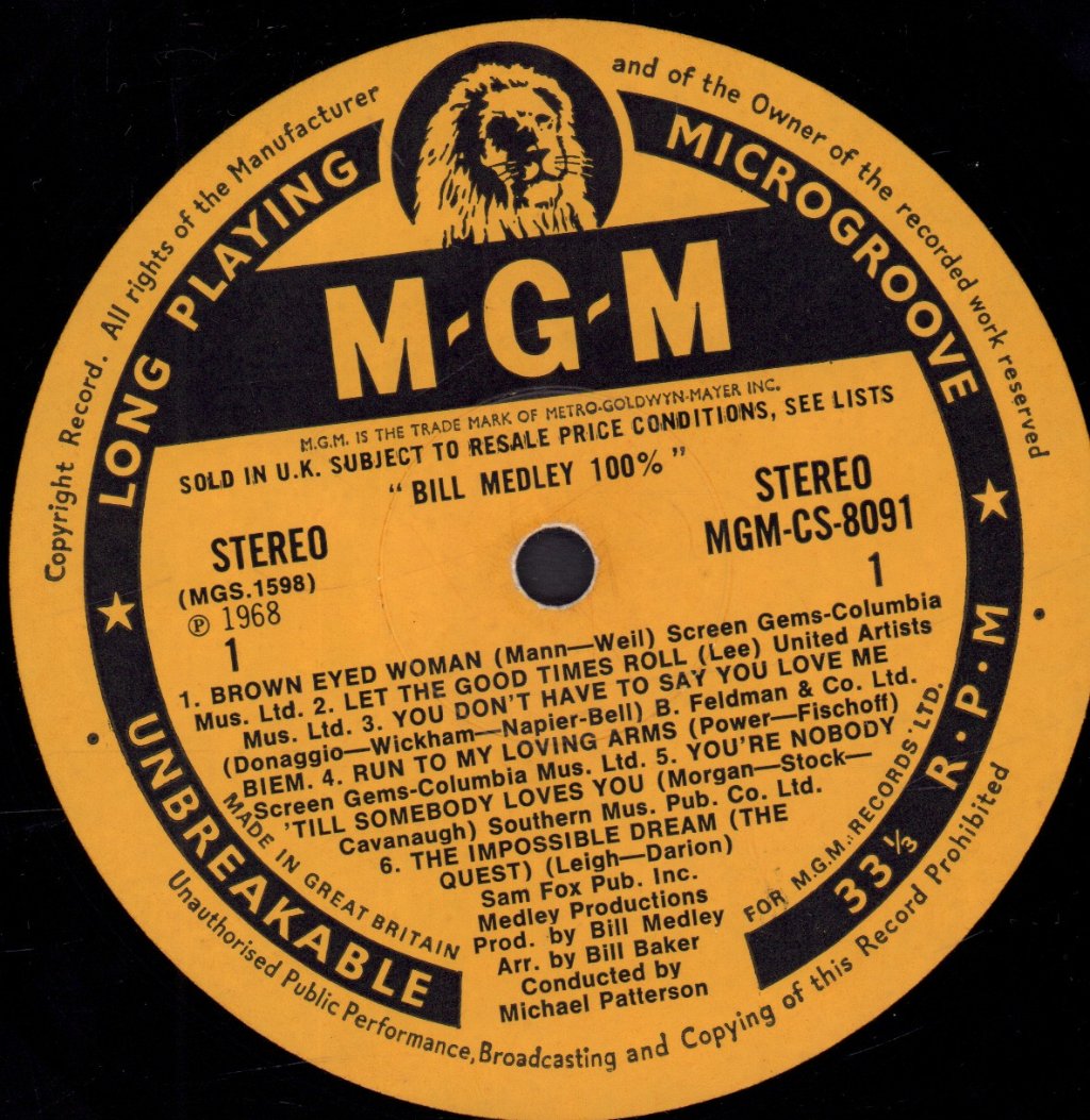 Bill Medley - 100% - Lp