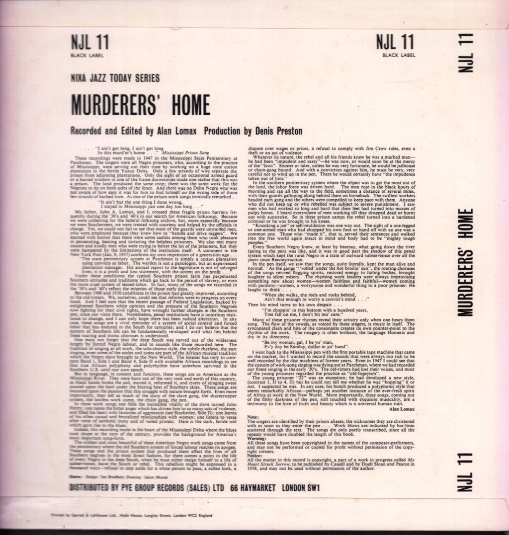Alan Lomax - Murderers' Home - Lp