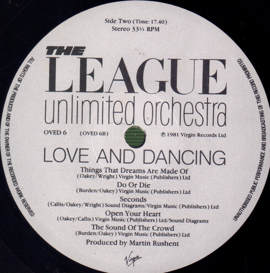 League Unlimited Orchestra - Love And Dancing - Lp