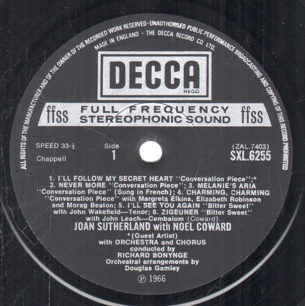 Joan Sutherland / Noel Coward - Joan Sutherland Sings Noel Coward - Lp