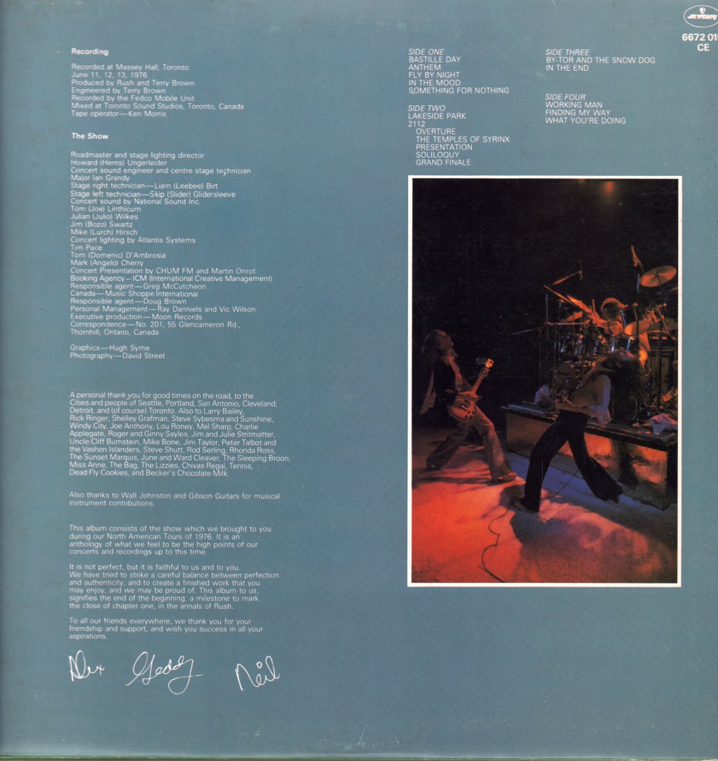 Rush - All The World's A Stage - Double Lp