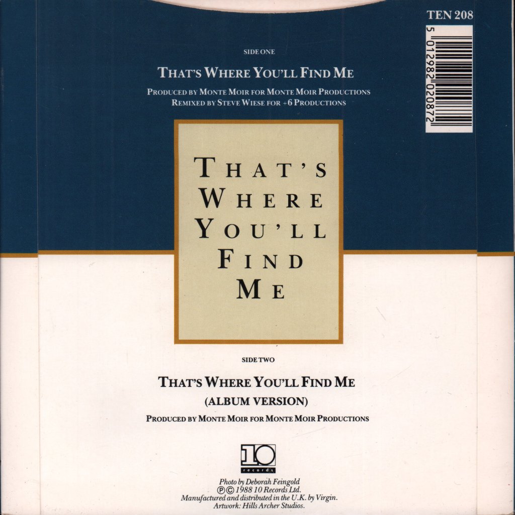 Deja - That's Where You'll Find Me - 7 Inch