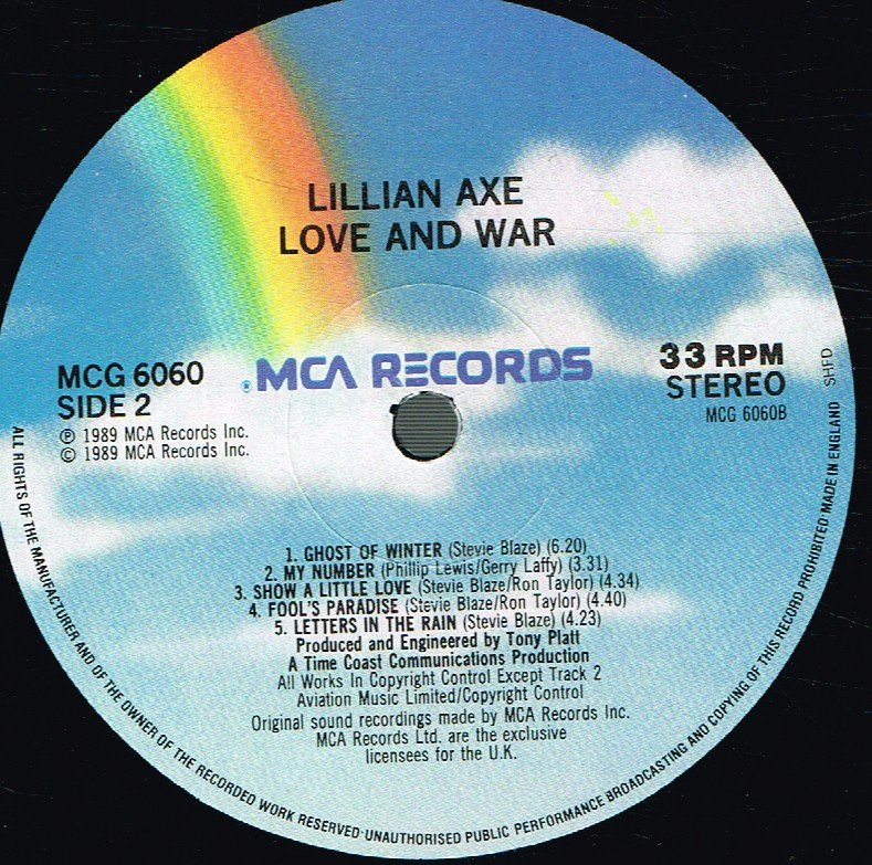 Lillian Axe - Love and War - Lp
