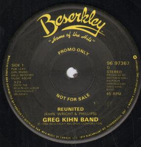 Greg Kihn Band - Reunited - 7 Inch