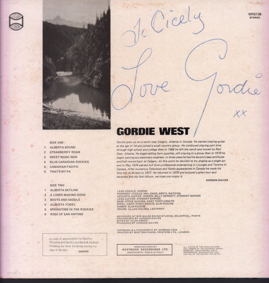 Gordie West - Alberta Bound - Lp