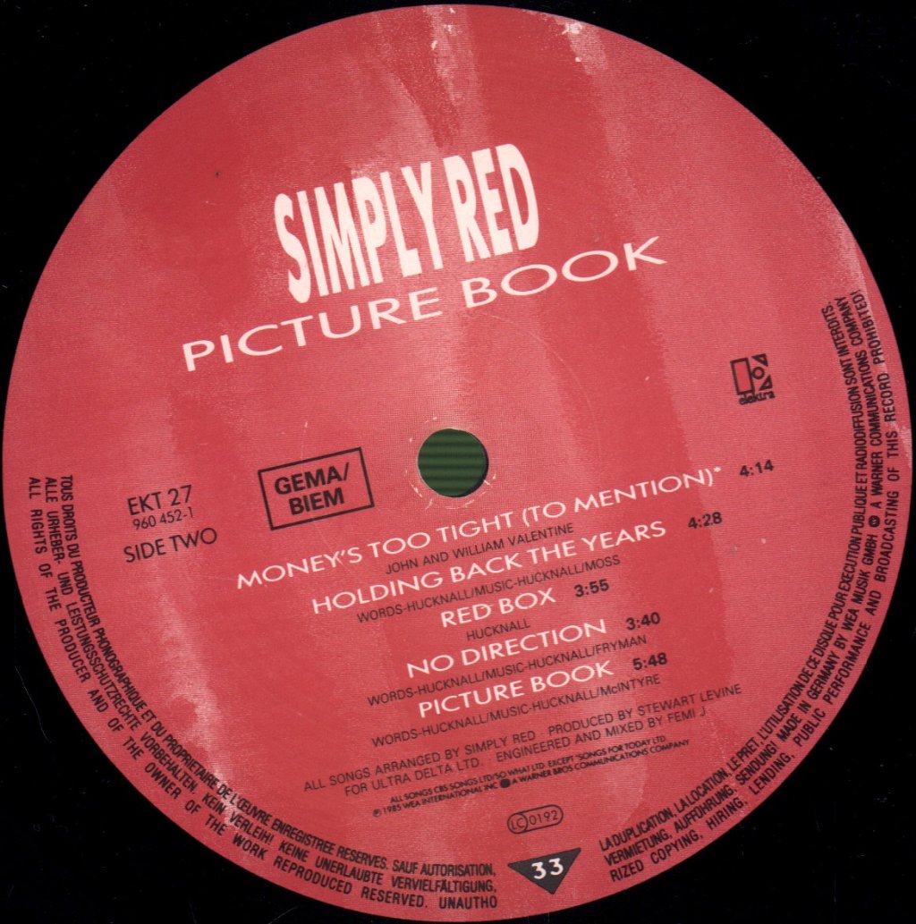 Simply Red - Picture Book - Lp
