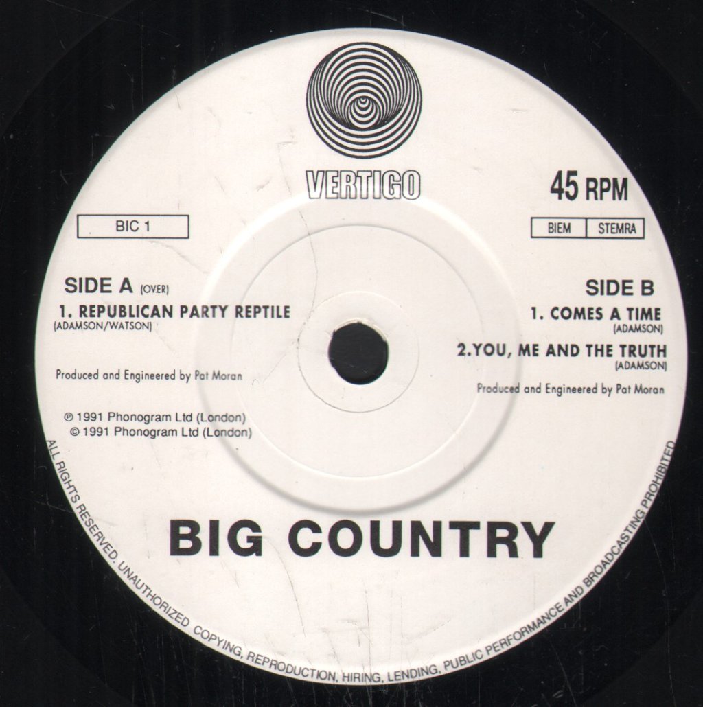 Big Country - Republican Party Reptile - 7 Inch