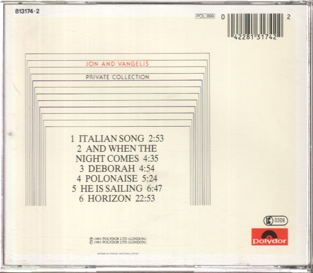 Jon & Vangelis - Private Collection - Cd