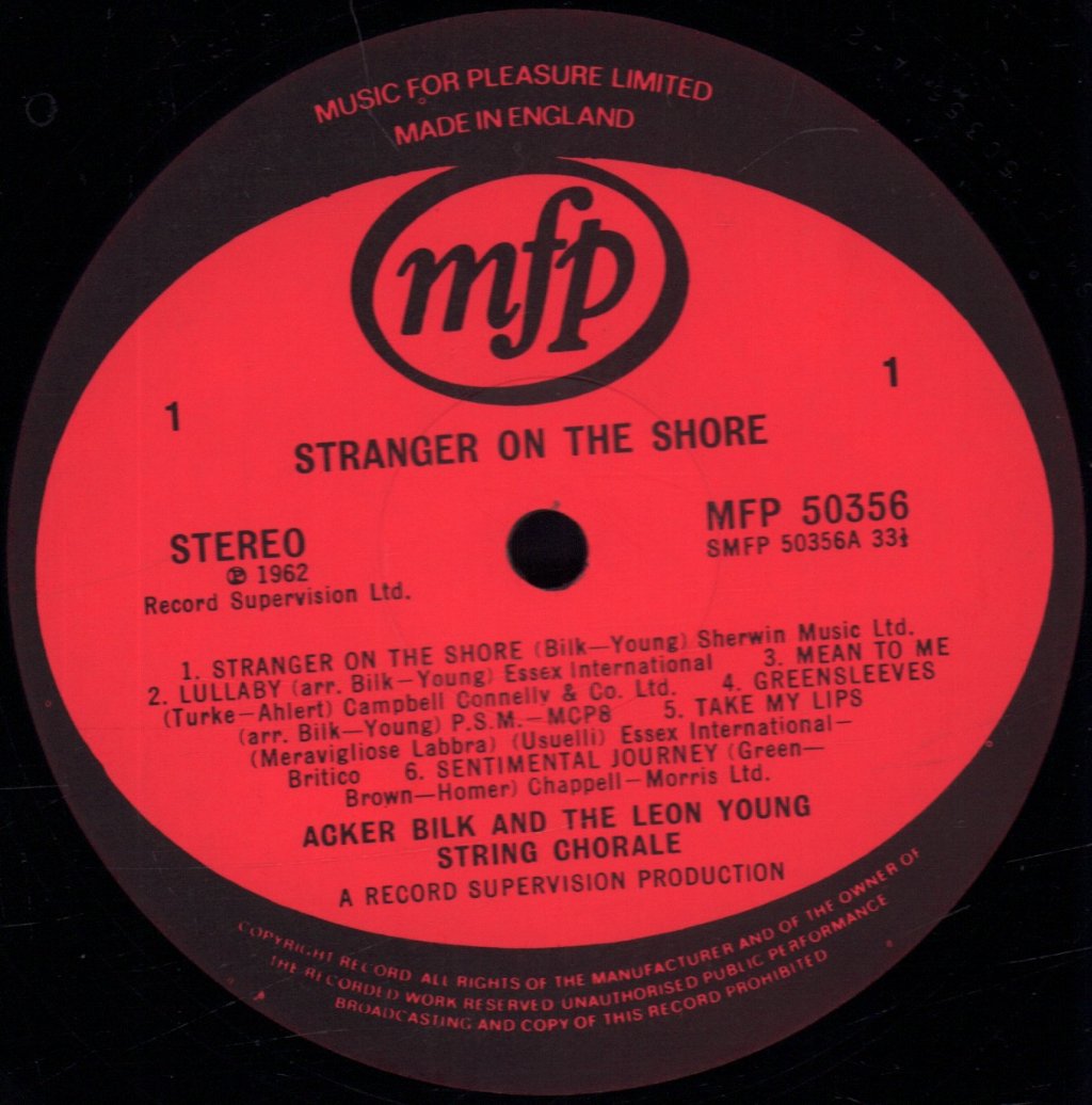 Acker Bilk And The Leon Young String Chorale - Stranger On The Shore - Lp