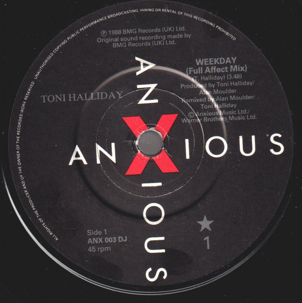 Toni Halliday - Weekday (Full-Affect Re-Mix) - 7 Inch