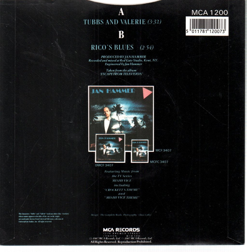Jan Hammer - Tubbs And Valerie - 7 Inch